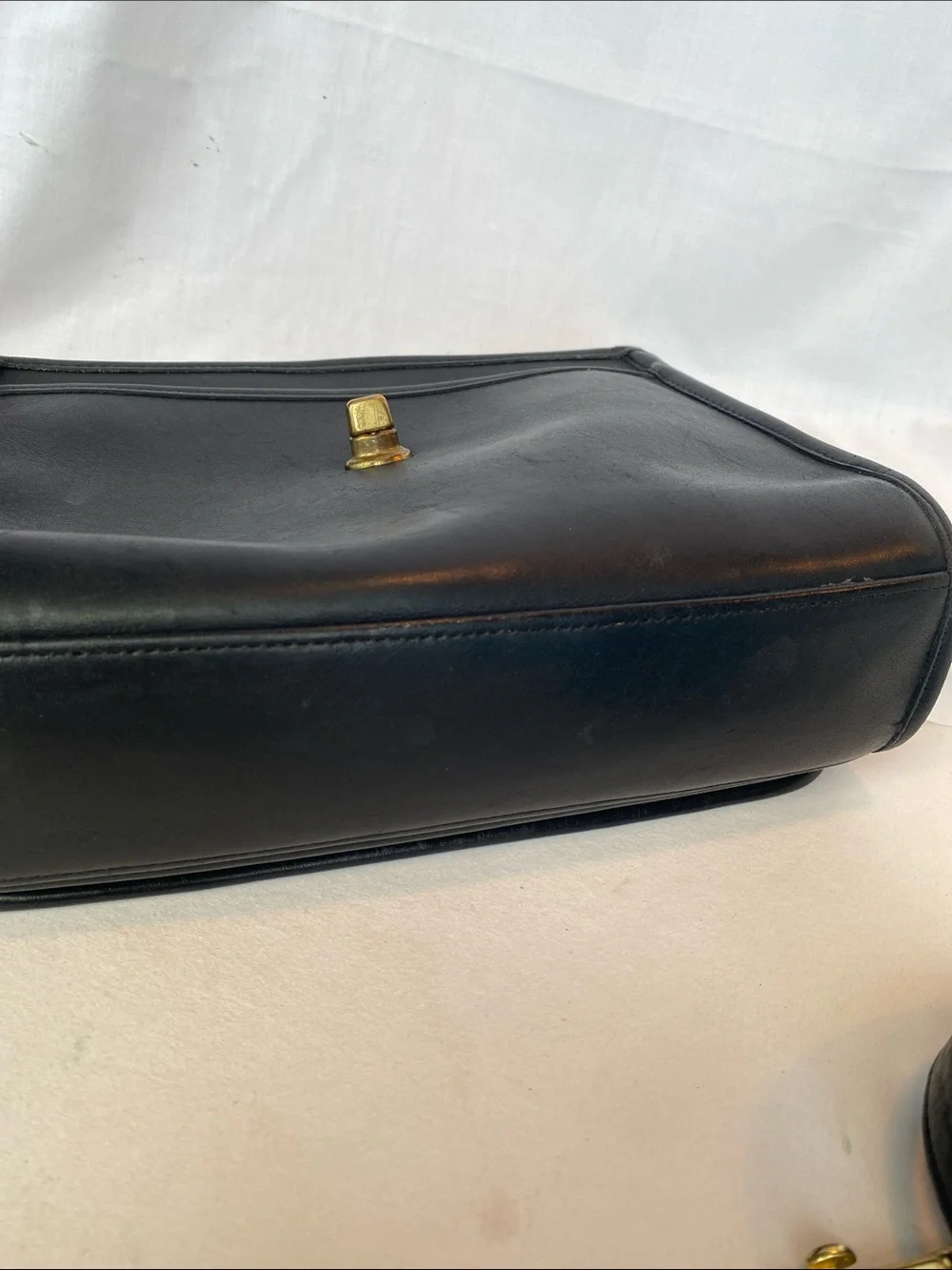Coach 9870 Court Bag Classic Black Leather Top-Handle Crossbody Bag